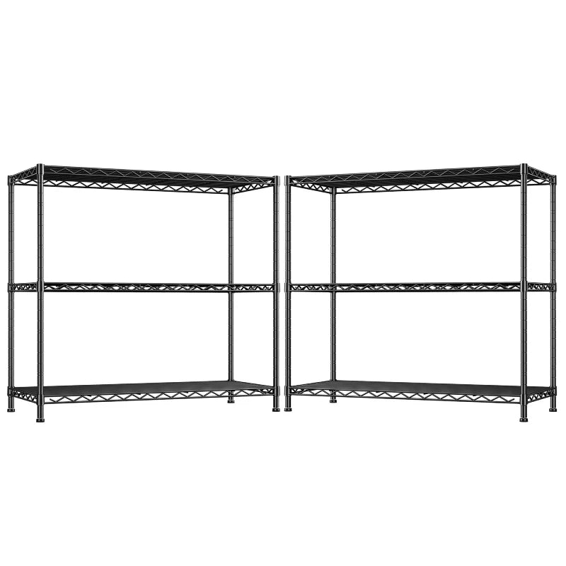 3-Shlef Metal Shelves, Adjustable Steel Wire Shelving Units, Storage Rack for Kitchen Pantry Closet Dorm