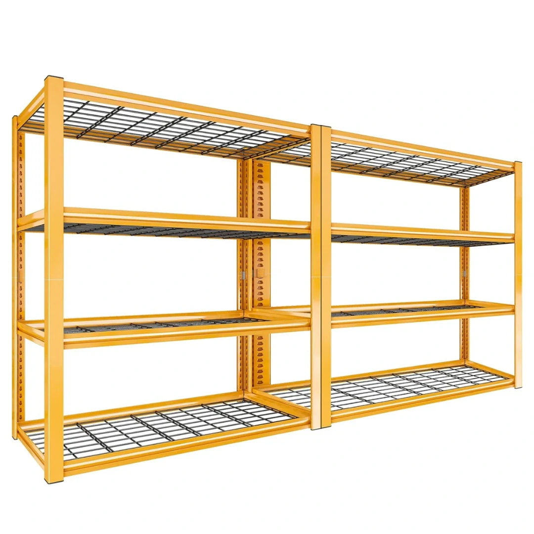 2PCS 4400 LBS Metal Garage Shelving,4 Tiers Heavy Duty Storage Shelves,Industrial Metal Storage Rack