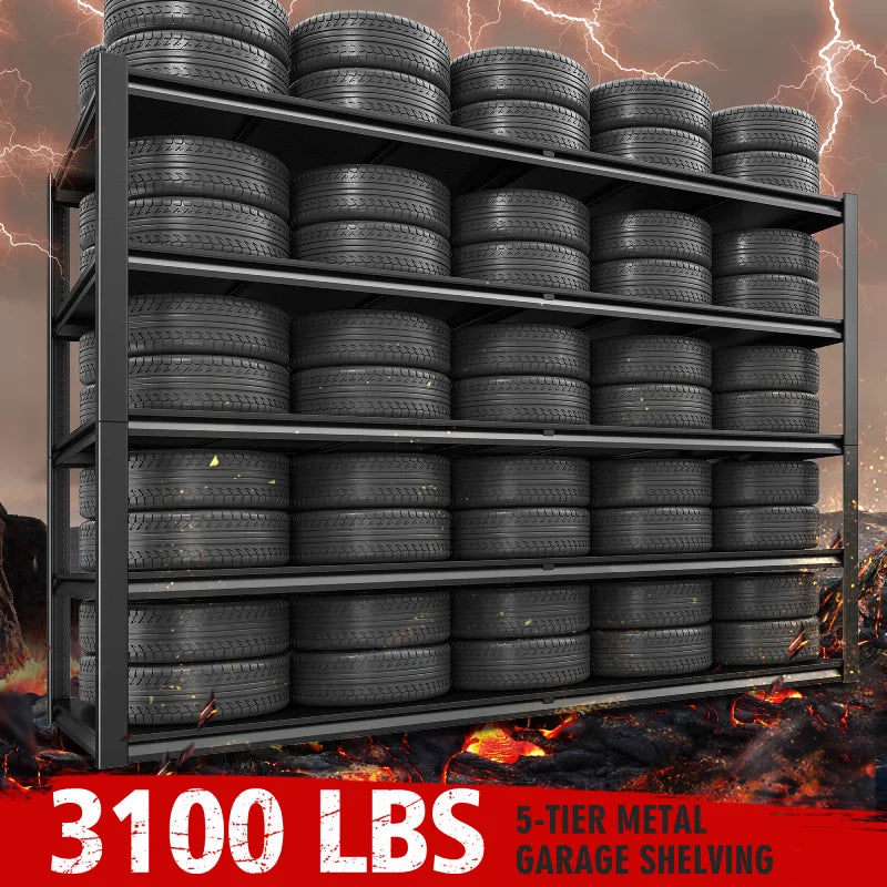 78"H Storage Shelves 3100LBS Garage Shelving Heavy Duty Adjustable Metal Shelves Unit for Storage Rack