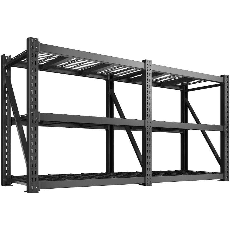 3-Tier 93" W Industrial Shelving Rack, 7010LBS Capacity Garage Storage Rack with 2337LB/Shelf , Metal Shelving Unit for Warehouse, Basement, Commercial