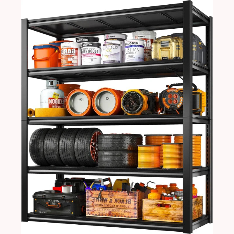 72"H Heavy Duty Garage Shelving 2500LBS Adjustable Basement Shelving for Warehouse Commercial Garage