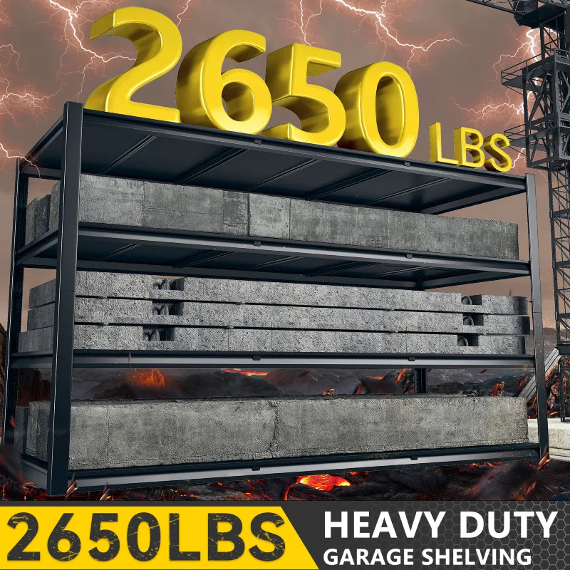 60" W Industrial Metal Shelving 4-Tier Garage Steel Shelving for Warehouse, Basement, Pantry