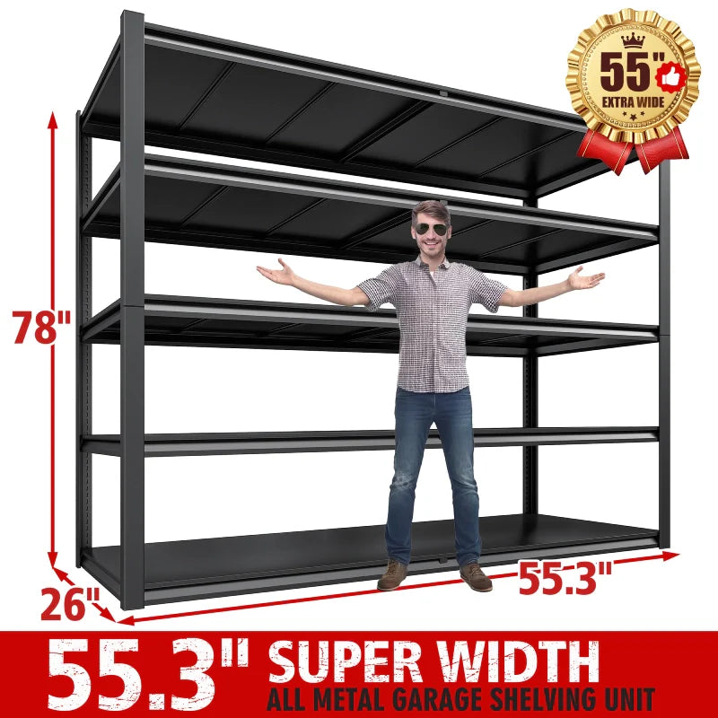 78"H Storage Shelves 3100LBS Garage Shelving Heavy Duty Adjustable Metal Shelves Unit for Storage Rack