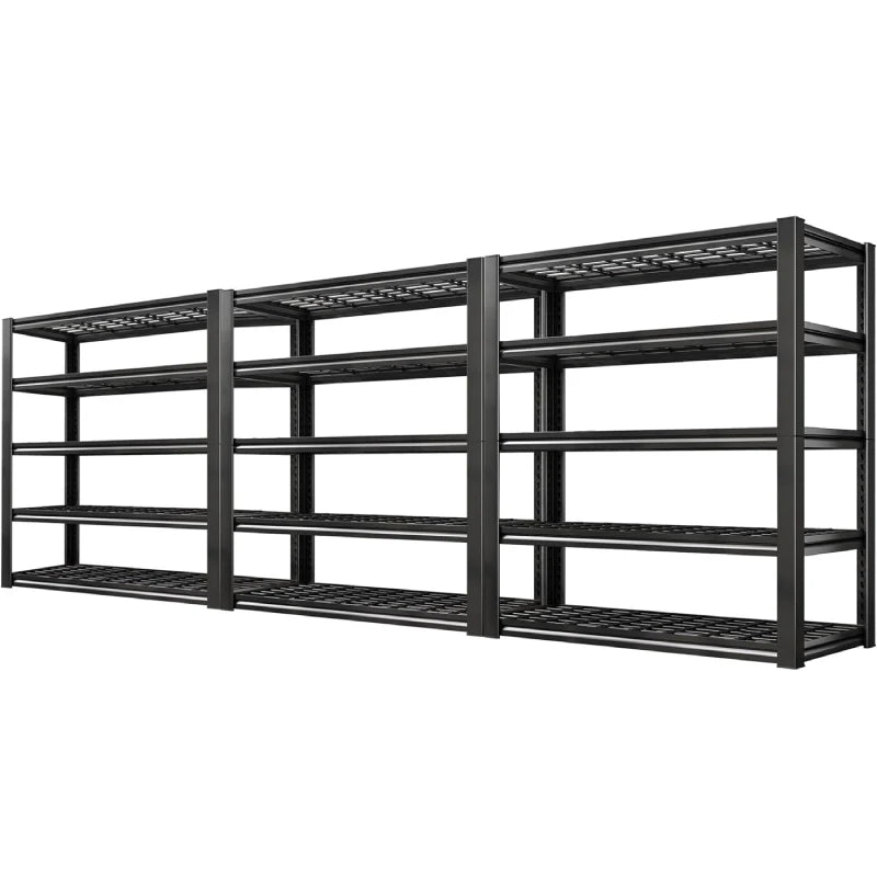 2 Packs 72" H 2500LBS Storage Shelves 5-tier Adjustable Shelving Units for Basement kitchen Garage Pantry