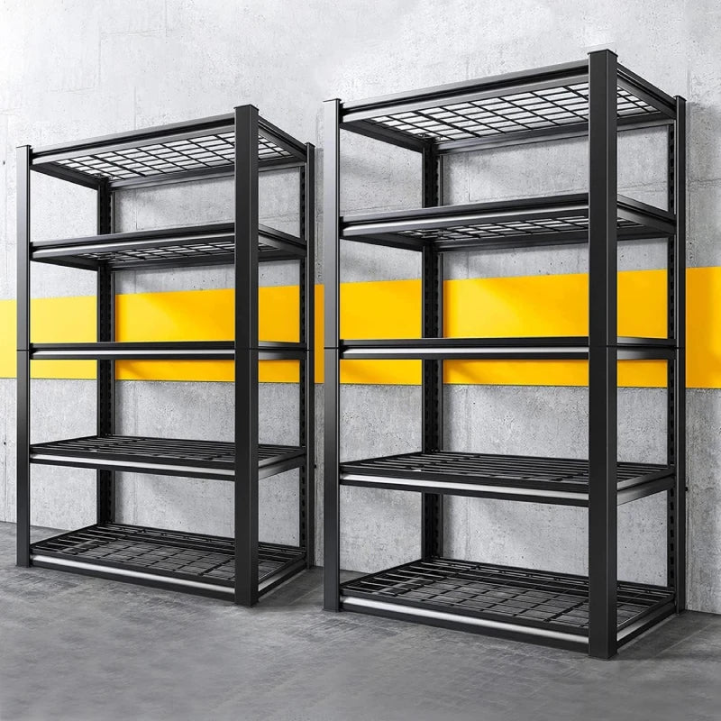2 Packs 72" H 2500LBS Storage Shelves 5-tier Adjustable Shelving Units for Basement kitchen Garage Pantry