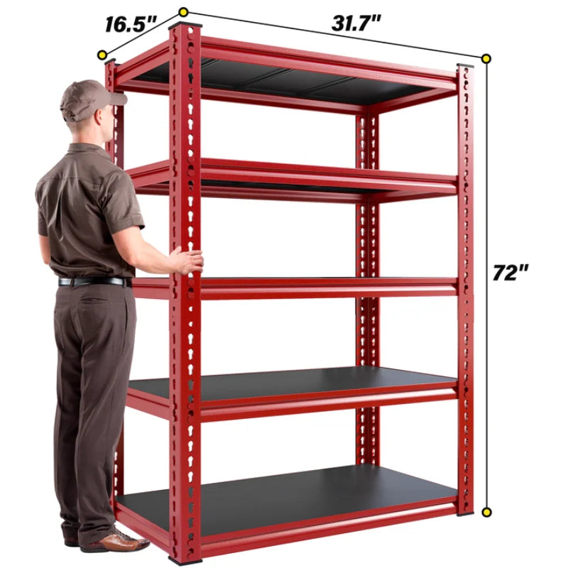 31.7" W Storage Shelves 2000 lbs Adjustable 5-Tier Metal Shelving Units and Storage Rack Shelf