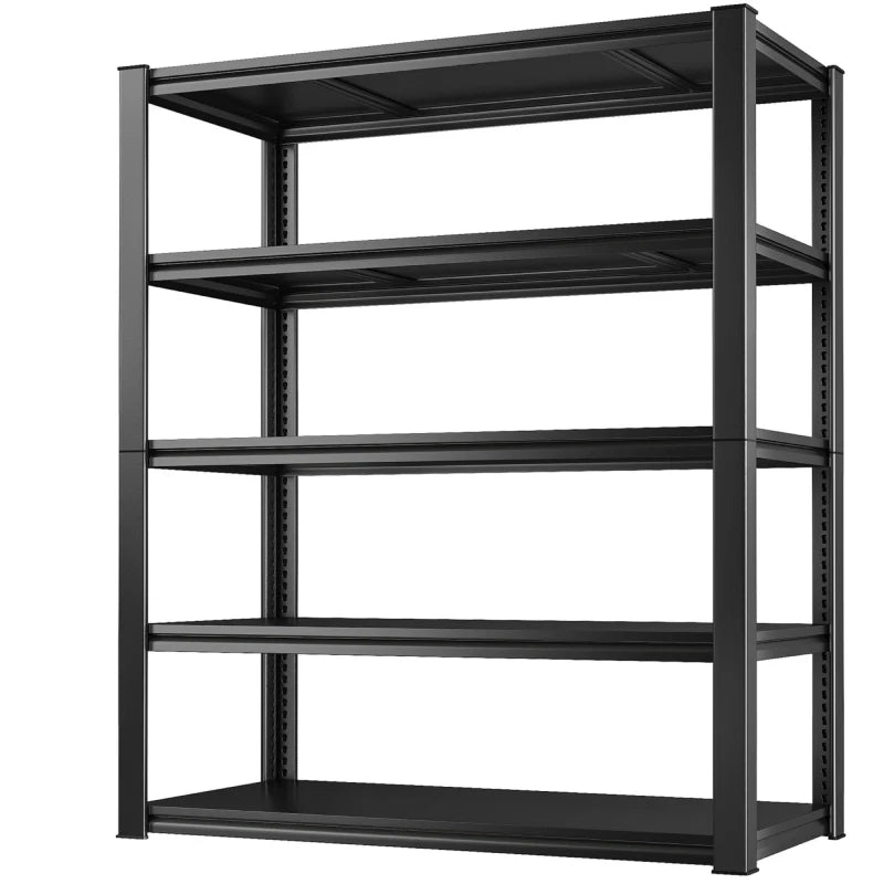 32"W Garage Shelving Heavy Duty, 2000lbs Adjustable Garage Storage Shelves 5 Tier Metal Shelving for Basement Pantry Warehouse Garage
