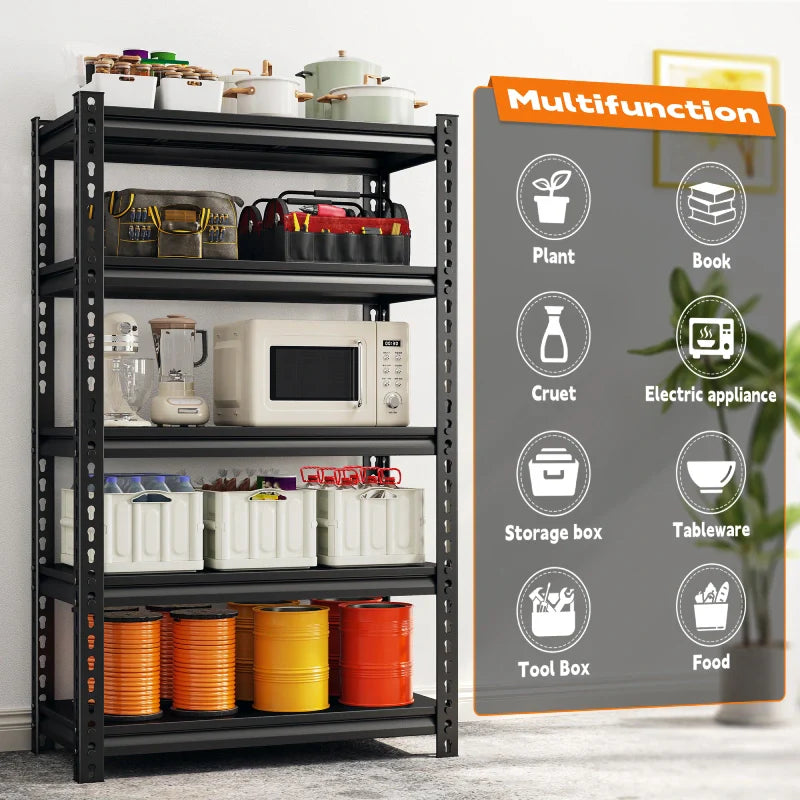 28"W Shelving and Racking 1600 Lbs Adjustable Storage Shelving for Pantry,Garage and Storage Room.
