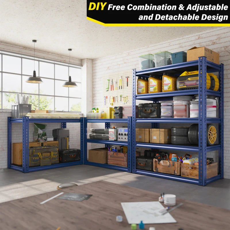 31.7" W Storage Shelves 2000 lbs Adjustable 5-Tier Metal Shelving Units and Storage Rack Shelf