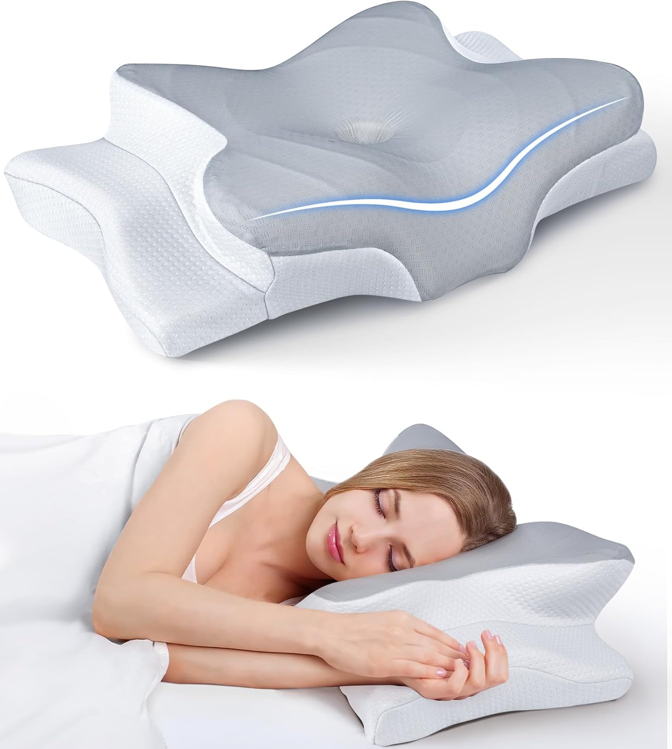 Adjustable Cooling Neck Pillow – Ergonomic Memory Foam for Pain-Free Sleep