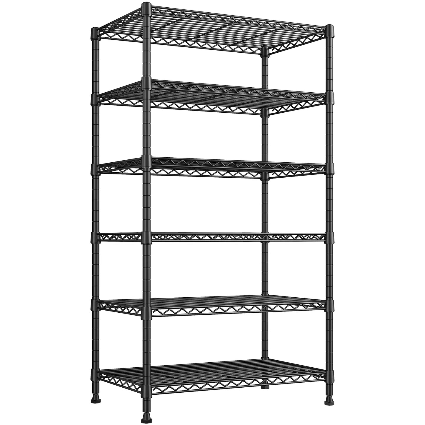 71"H Wire Shelving Units,6 Tier Storage Shelves,Adjustable Detachable Storage Shelving Unit for Kitchen Laundry Pantry Garage Commercial