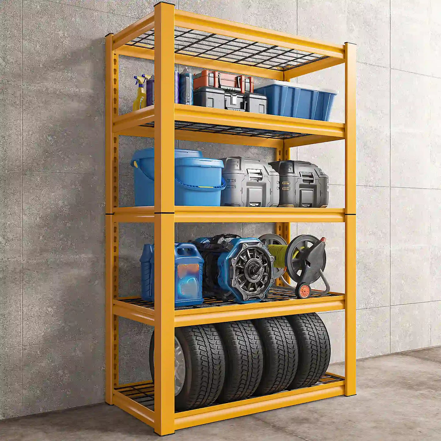 72"H Metal Garage Shelving , 2500 LBS Adjustable Industrial Metal Storage Shelves