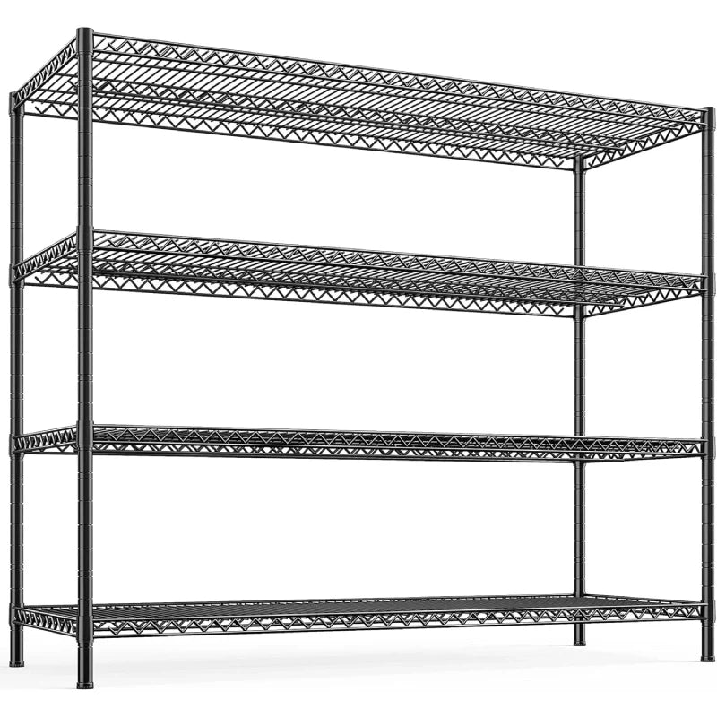 55.5W Wire Shelves, 2560lbs Heavy Duty Metal Shelving Units, Adjustable Storage Rack for Garage Kitchen pantry