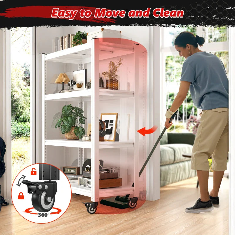 59.8"H 4-Tier Rolling Metal Shelving Rack 530LBS Adjustable Shelving Units for Pantry, Kitchen, Basement