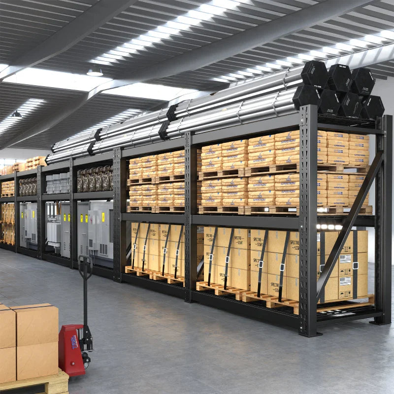 3-Tier 93" W Industrial Shelving Rack, 7010LBS Capacity Garage Storage Rack with 2337LB/Shelf , Metal Shelving Unit for Warehouse, Basement, Commercial