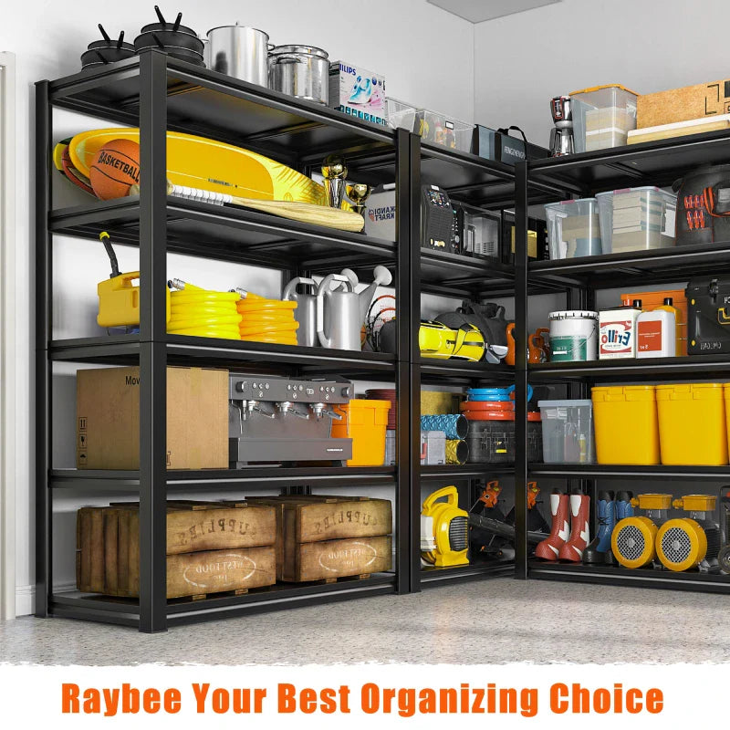 32"W Garage Shelving Heavy Duty, 2000lbs Adjustable Garage Storage Shelves 5 Tier Metal Shelving for Basement Pantry Warehouse Garage