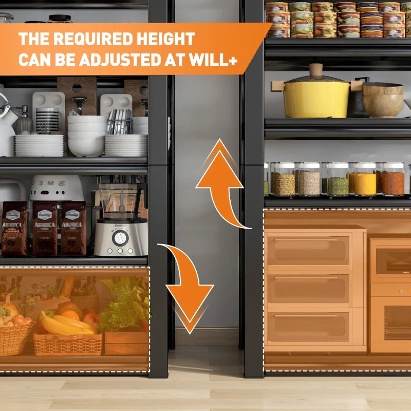 2 Packs 72" H 2500LBS Storage Shelves 5-tier Adjustable Shelving Units for Basement kitchen Garage Pantry