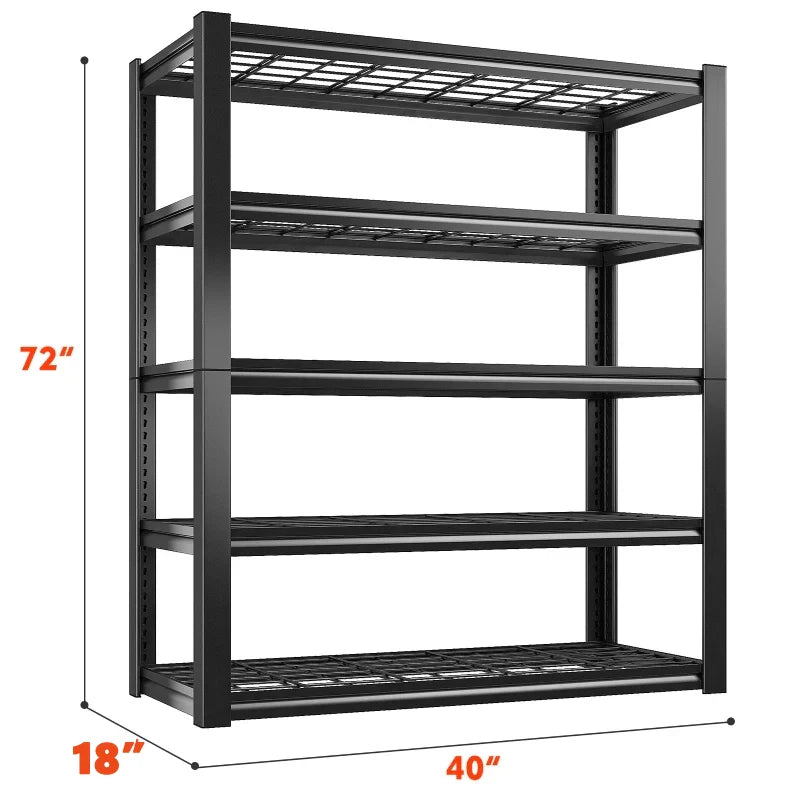 72"H 5-Tier Storage Shelves for Basement 2550LBS Adjustable Shelving for Garage Warehouse Pantry