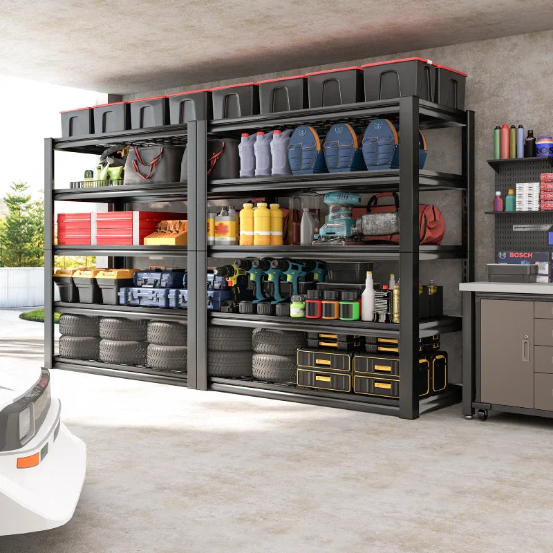 2 Packs 72" H 2500LBS Storage Shelves 5-tier Adjustable Shelving Units for Basement kitchen Garage Pantry