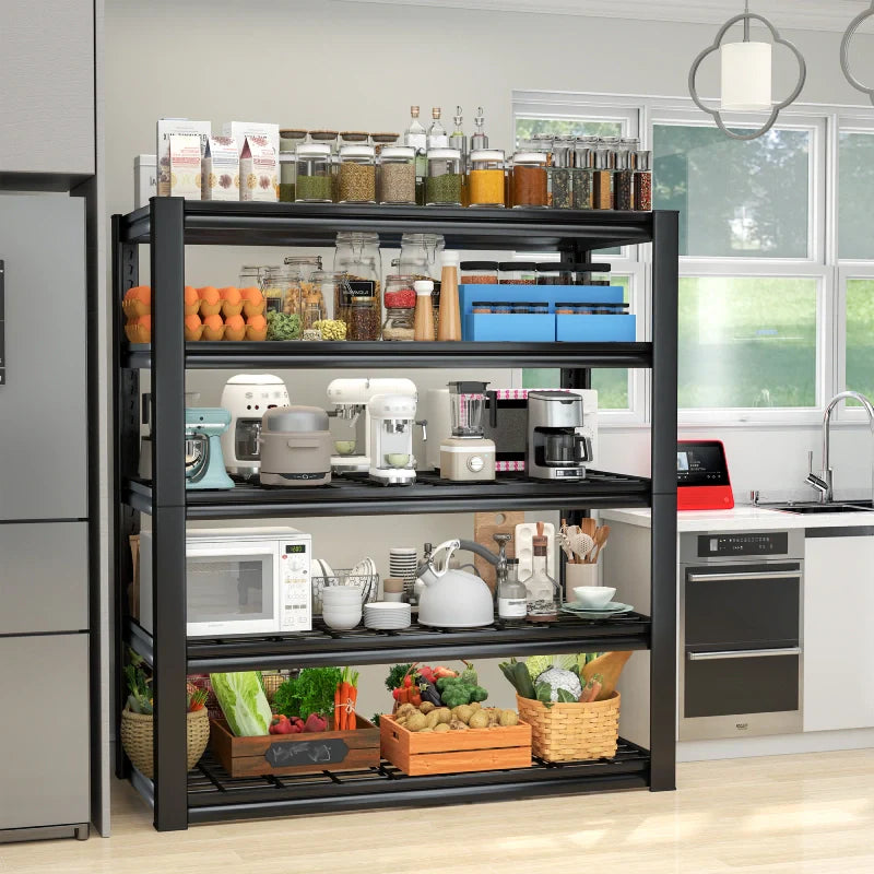 2 Packs 72" H 2500LBS Storage Shelves 5-tier Adjustable Shelving Units for Basement kitchen Garage Pantry