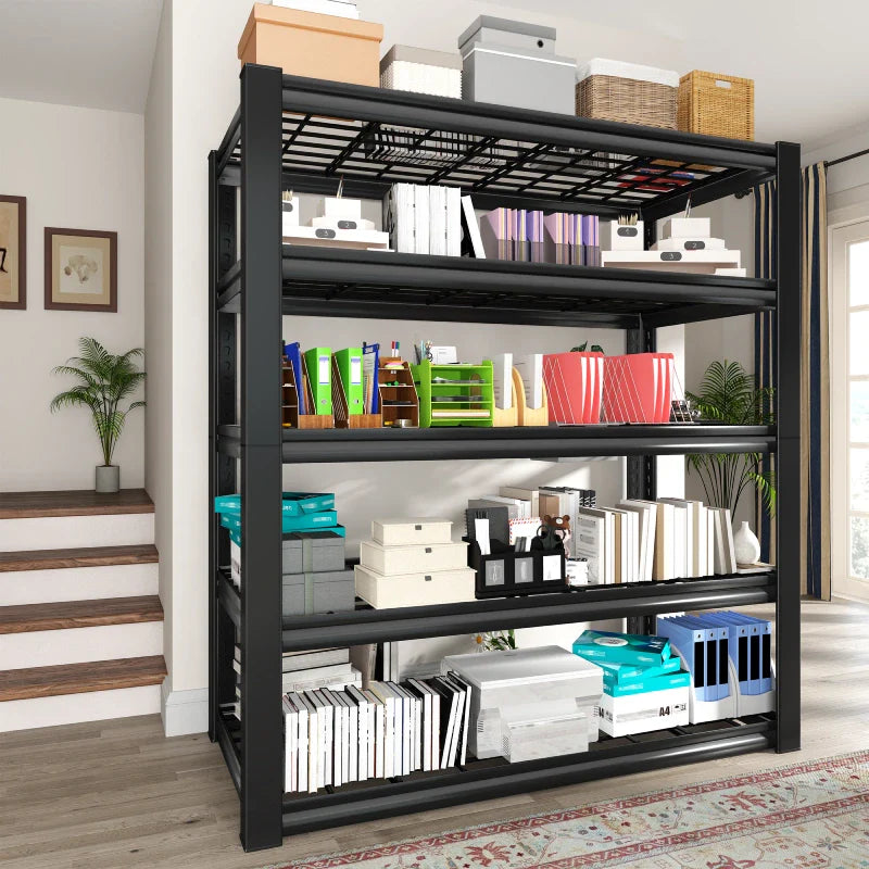2 Packs 72" H 2500LBS Storage Shelves 5-tier Adjustable Shelving Units for Basement kitchen Garage Pantry