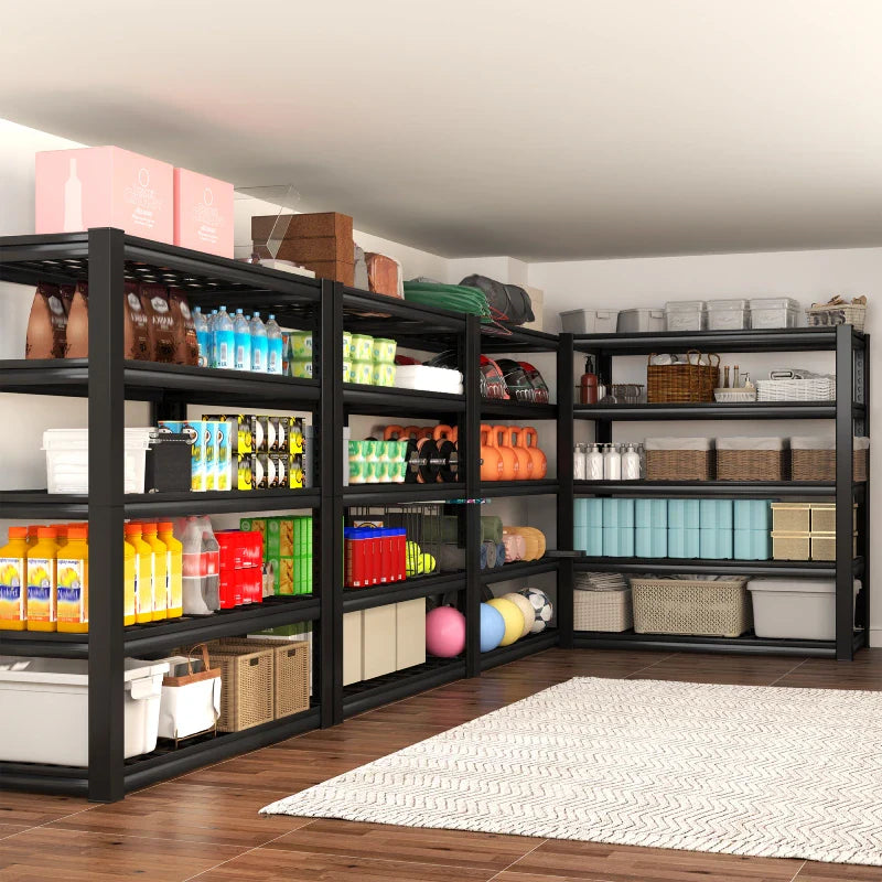 2 Packs 72" H 2500LBS Storage Shelves 5-tier Adjustable Shelving Units for Basement kitchen Garage Pantry