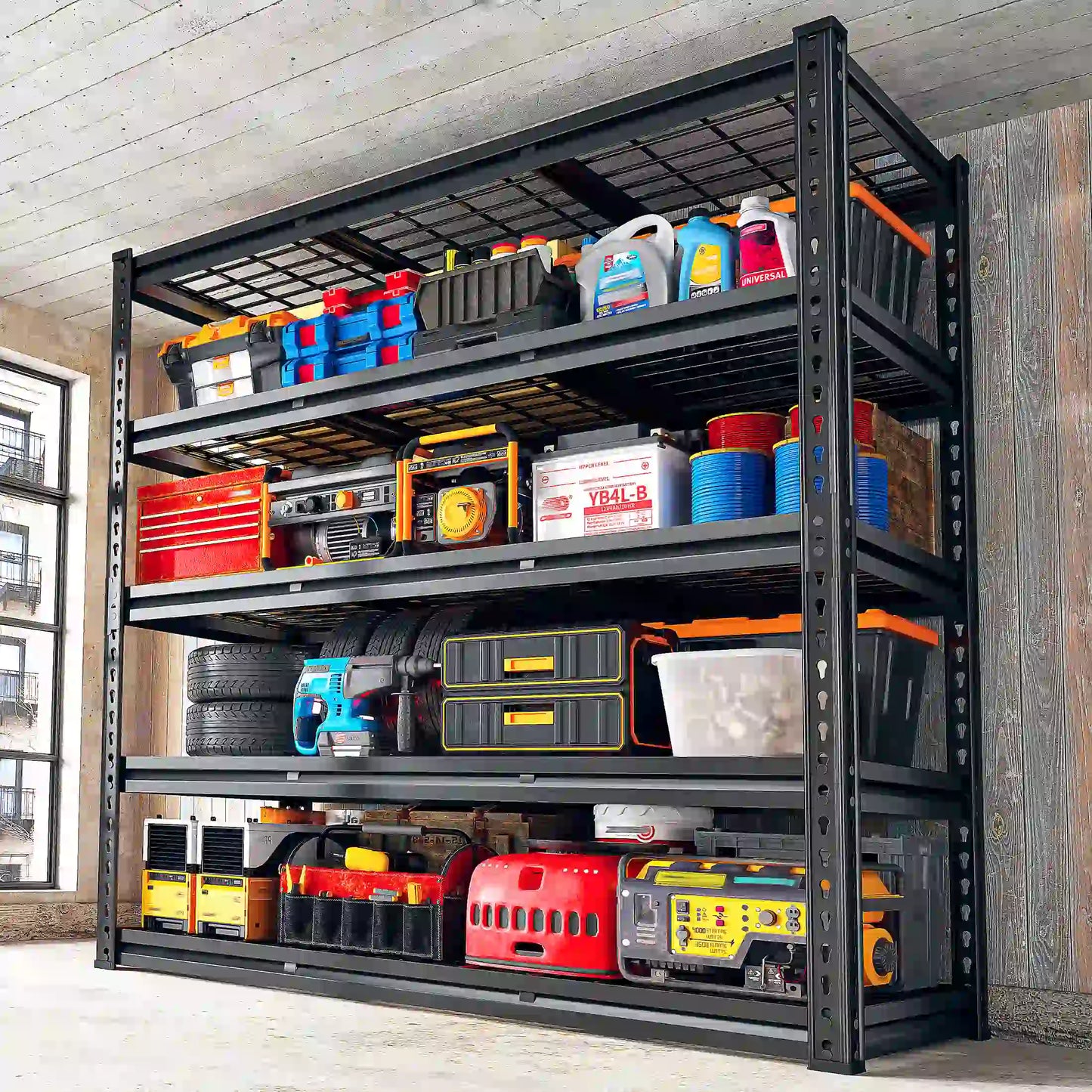 Food Store Shelves 5-Tier Adjustable Shelving 48"W x 72"H 2750 LBS for kitchen, Warehouse, Basement, Workshop