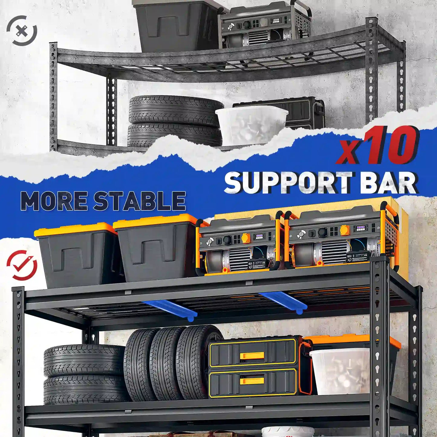 Food Store Shelves 5-Tier Adjustable Shelving 48"W x 72"H 2750 LBS for kitchen, Warehouse, Basement, Workshop