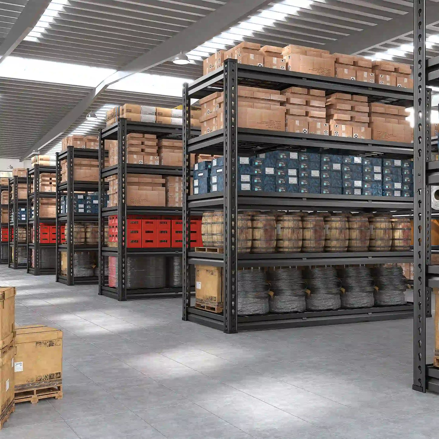 Food Store Shelves 5-Tier Adjustable Shelving 48"W x 72"H 2750 LBS for kitchen, Warehouse, Basement, Workshop