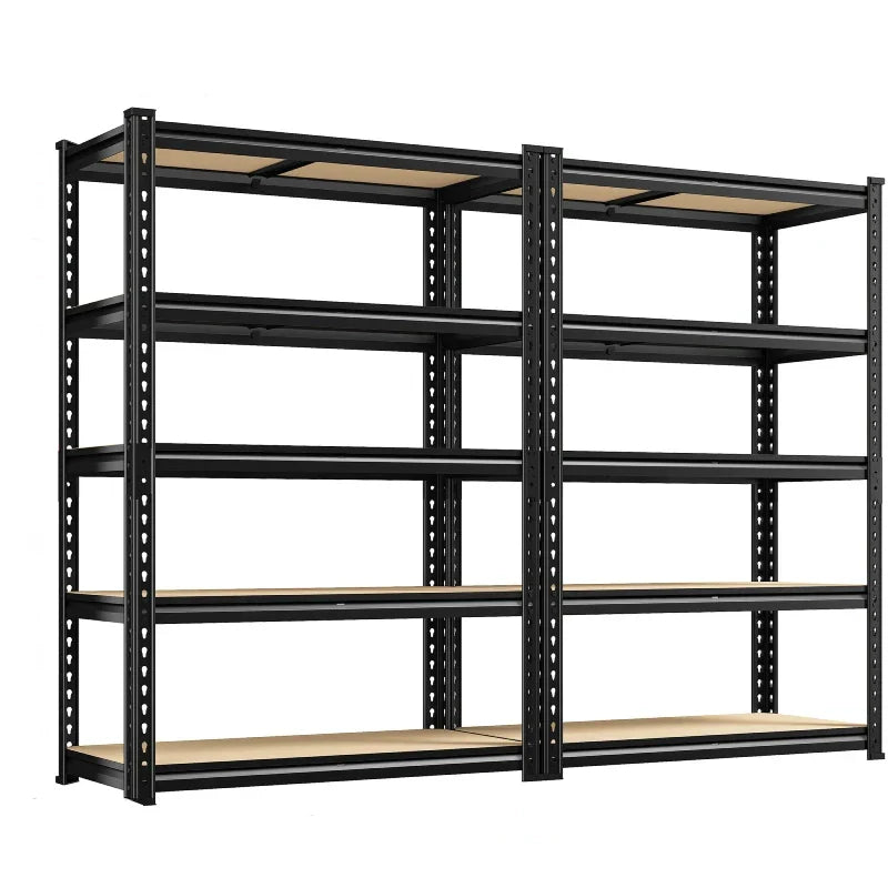 Set of 2 Garage Storage Shelves, 27.6”W Metal Shelves Adjustable, 2000LBS Storage Rack for Pantry Kitchen Commercial