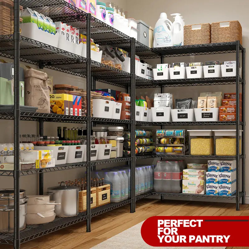 58"W Metal Shelving Units, 59"H 1400 Lbs Wire Shelving for Pantry Kitchen