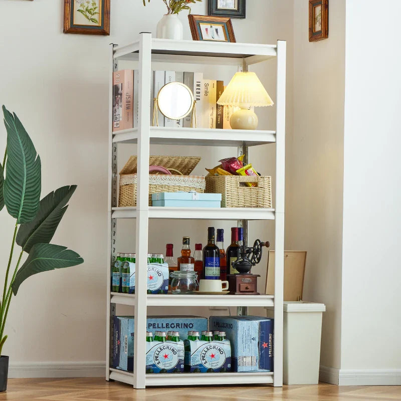 5 Tier Laminated Metal Shelving Unit Adjustable Storage Utility Rack Heavy Duty Shelves for Kitchen Garage Pantry