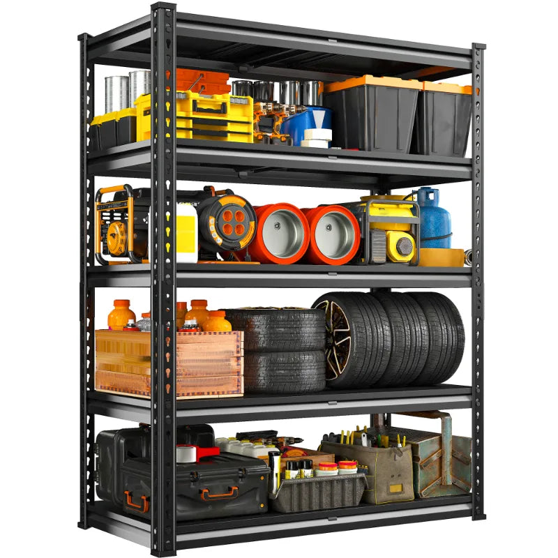3000 LBS 5 Tiers Heavy Duty Storage Shelves Adjustable Metal Shelving for Garage, Pantry, Kitchen and Basement