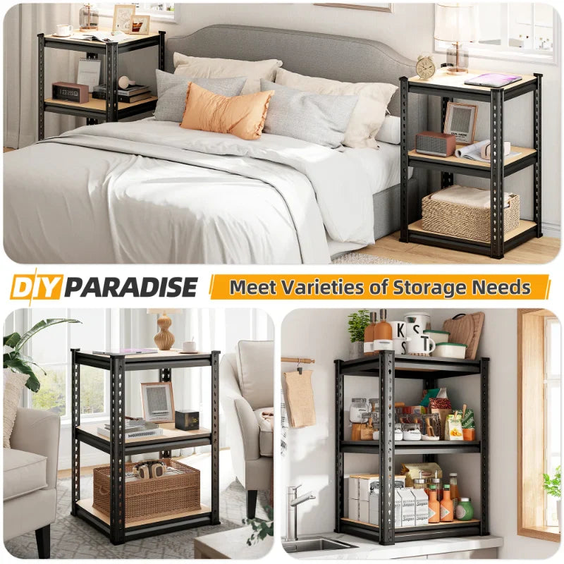 16"W Corner Shelves, 6-Tier Adjustable Storage Shelving Units, 2250lbs Corner Shelf for Living Room Pantry Dorm