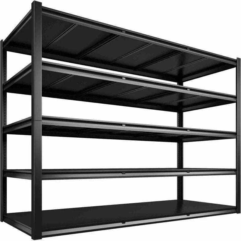 2-Pack 60"W 5-Tier Garage Shelves 6000LBS Heavy Duty Garage Shelving Adjustable & Anti-Scratch Garage Shelving for Basement Warehouse