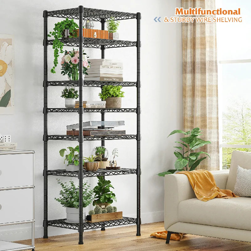 18"W Metal Wire Shelving Units, 7-Tier Adjustable, 1176lbs Wire Rack for Pantry Kitchen Commercial