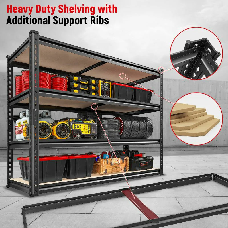 2-Pack 40"W Garage Storage Shelves, 2500lbs Heavy Duty Steel Shelving, Adjustable Storage Rack for Basement Commercial