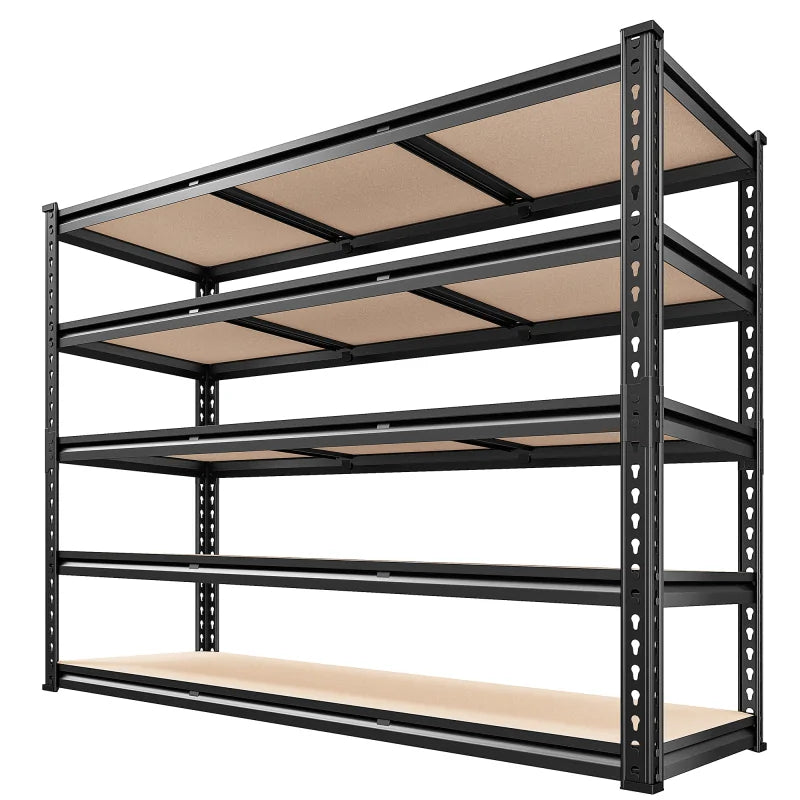 48.2" W Garage Shelf, 3000LBS Heavy Duty Steel Shelving Units, 5-Tier Adjustable Metal Shelves for Basement Warehouse Commercial