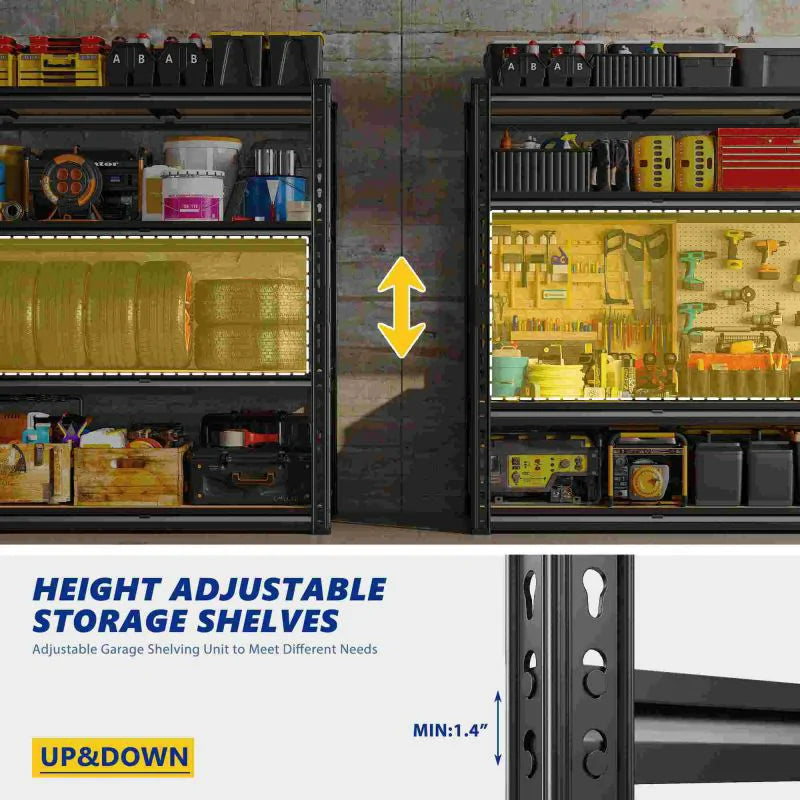 2 Pack 48"W Storage Shelves, 3000lbs Steel Shelving Racks, Freestanding Garage shelving for Basement Warehouse