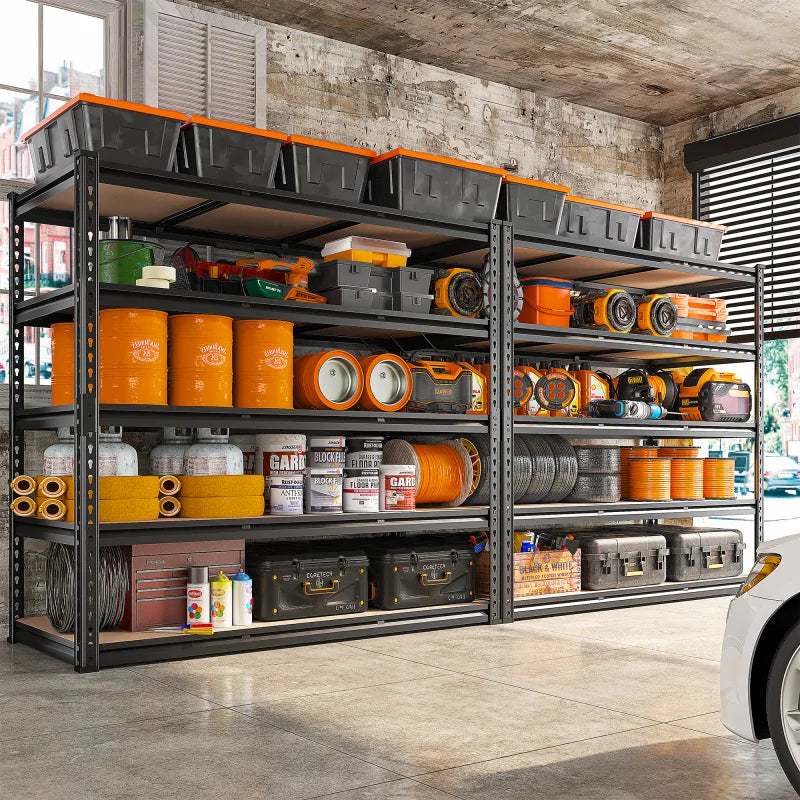 48.2" W Garage Shelf, 3000LBS Heavy Duty Steel Shelving Units, 5-Tier Adjustable Metal Shelves for Basement Warehouse Commercial