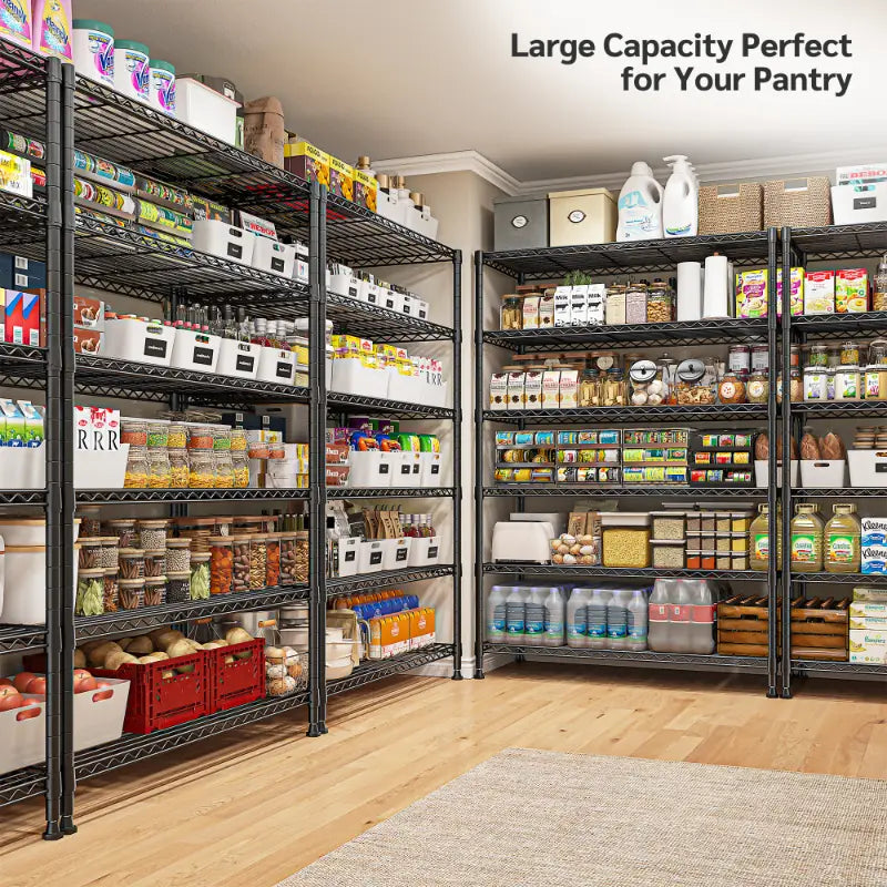 35.4"W Wire Shelving Units, 6-Tier Adjustable, Metal Wire Shelves for Pantry Kitchen Commercial 1200lbs Total Capacity