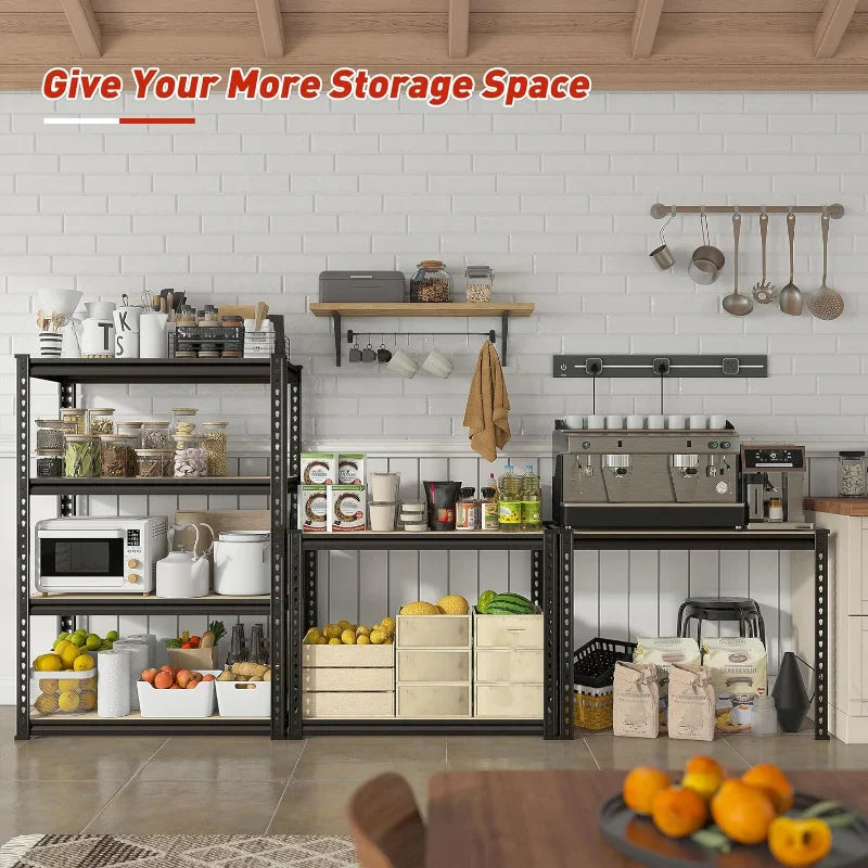 24''W Storage Shelves 1600lbs, 4-Tier Adjustable Metal Shelving, Sturdy Stoarge Rack for Garage Kitchen Basement
