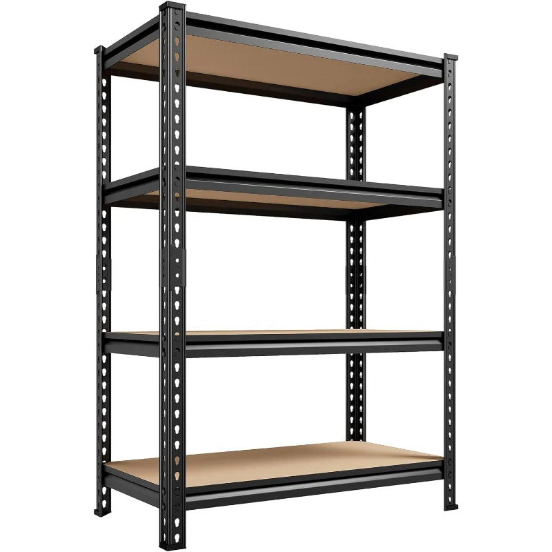 24''W Storage Shelves 1600lbs, 4-Tier Adjustable Metal Shelving, Sturdy Stoarge Rack for Garage Kitchen Basement