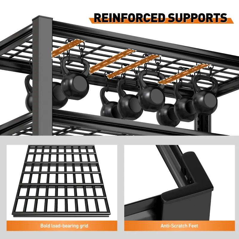 2 Packs 72" H 2500LBS Storage Shelves 5-tier Adjustable Shelving Units for Basement kitchen Garage Pantry