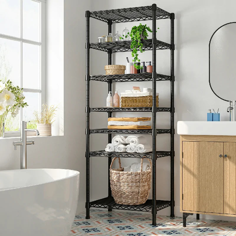 18"W Metal Wire Shelving Units, 7-Tier Adjustable, 1176lbs Wire Rack for Pantry Kitchen Commercial