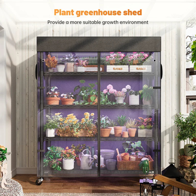 35"W Wire Shelving Units with Wheels, Metal Shelves with Cover, 5-Tier Adjustable Shelving Rack for Kitchen Pantry Basement