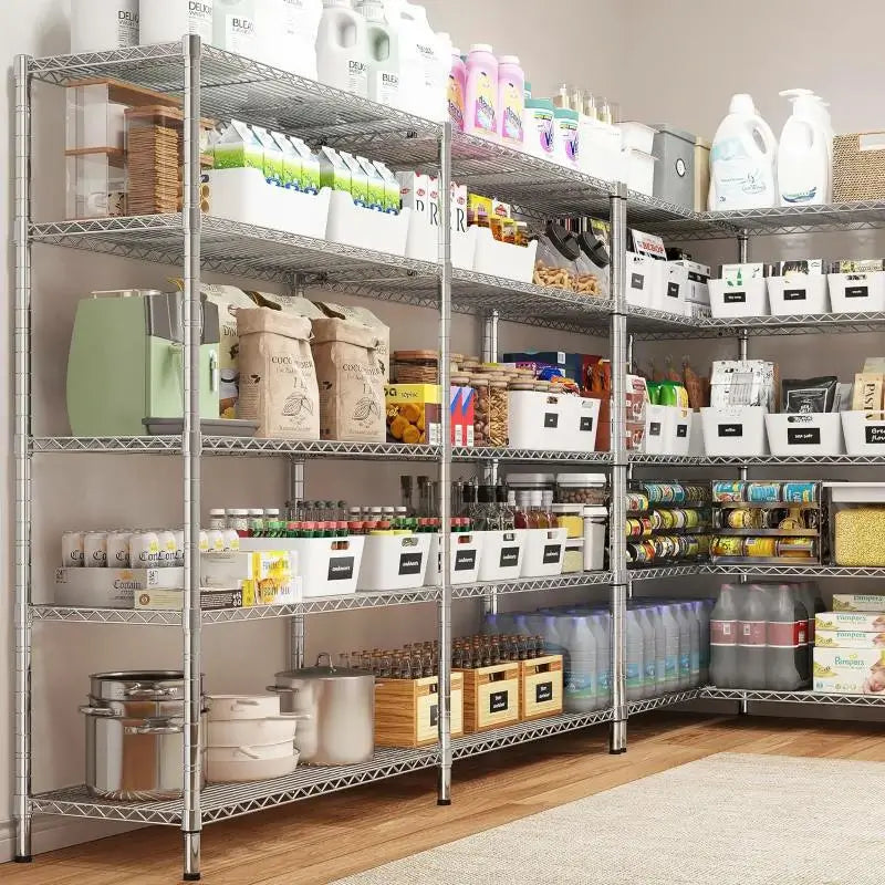 58" W Storage Shelves Wire Shelving Unit 1400LB Metal Shelves,Chrome