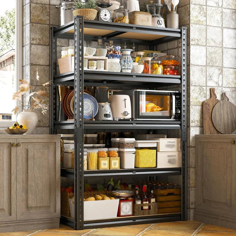 5-Tier Boltless Shelving Units, 2020 lbs Adjustable Steel Garage Shelving Racks for Basement Kitchen Closet