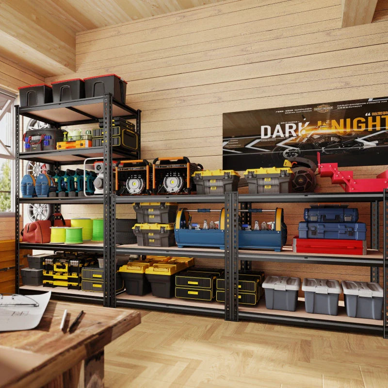 5-Tier Boltless Shelving Units, 2020 lbs Adjustable Steel Garage Shelving Racks for Basement Kitchen Closet