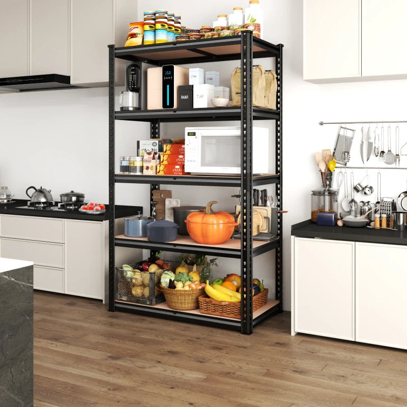5-Tier Boltless Shelving Units, 2020 lbs Adjustable Steel Garage Shelving Racks for Basement Kitchen Closet